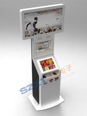 Self Service Bill Payment Dual-screen Kiosk with Card Reader & Barcode Reader